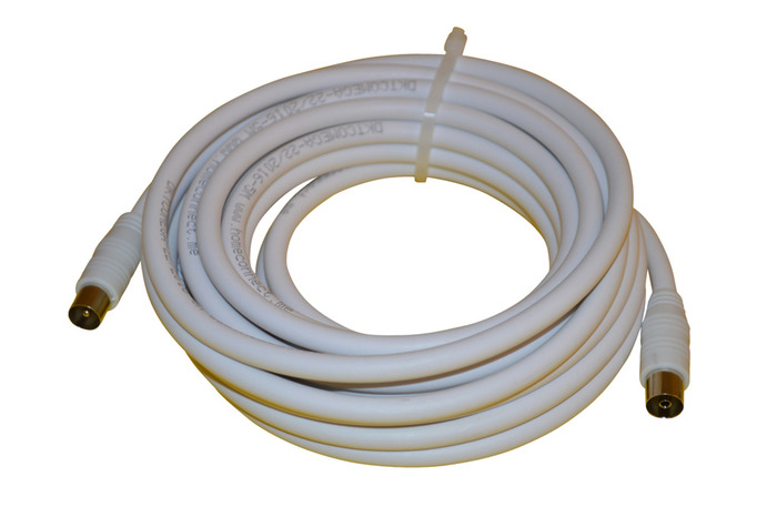 Antennkabel HF-tät Rak Kontakt Vit 10 m Elworks